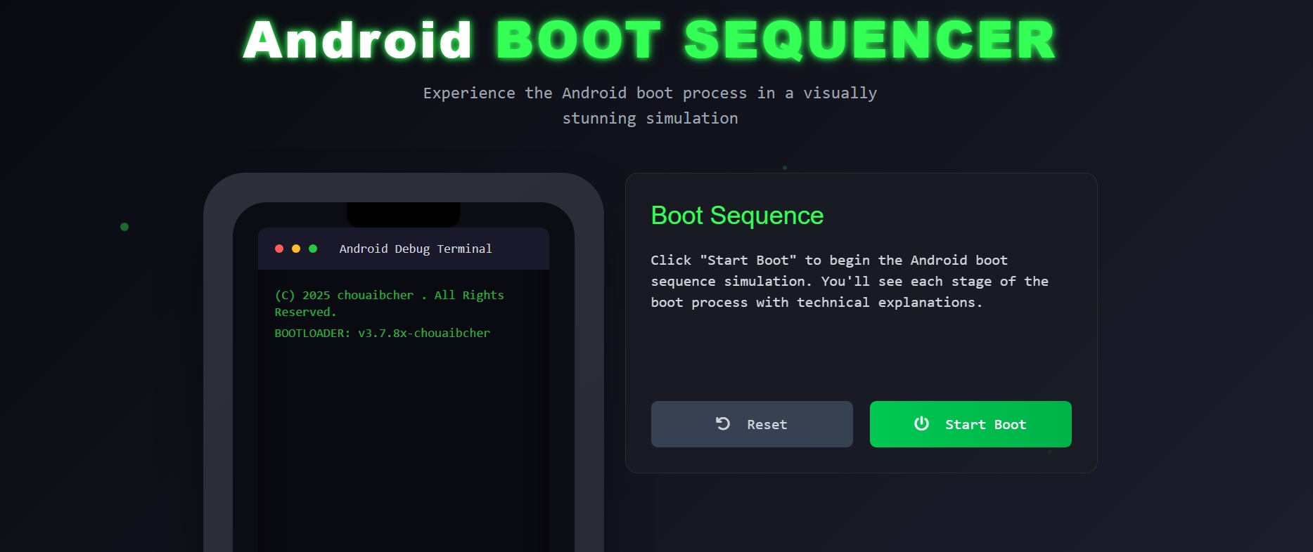 Android Boot Simulator